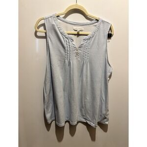 Tank Top Blue White Stripes Size L